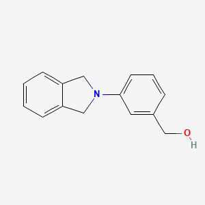 molecular formula C15H15NO B12123658 Benzenemethanol, 3-(1,3-dihydro-2H-isoindol-2-yl)- CAS No. 130373-82-9