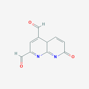 molecular formula C10H6N2O3 B12123702 7-oxo-4aH-1,8-naphthyridine-2,4-dicarbaldehyde 