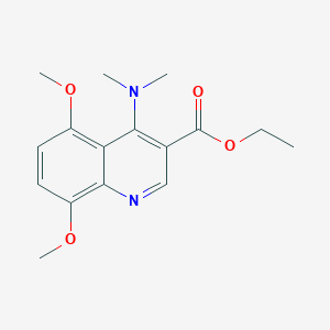 molecular formula C16H20N2O4 B12123725 Ethyl 4-(dimethylamino)-5,8-dimethoxyquinoline-3-carboxylate 