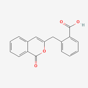 molecular formula C17H12O4 B1212374 Benzoic acid, 2-((1-oxo-1H-2-benzopyran-3-yl)methyl)- CAS No. 5982-23-0