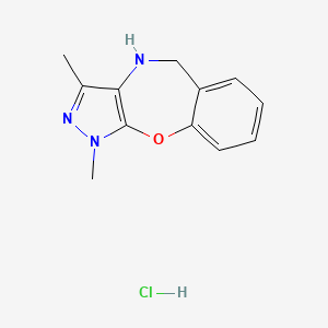 molecular formula C12H14ClN3O B1212375 4,5-Dihydro-1,3-dimethyl-1,H-pyrazolo-(3,4-b)(1,4)-benzoxazepine CAS No. 34375-78-5