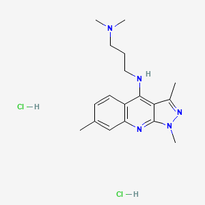 molecular formula C18H27Cl2N5 B1212376 1,3-Propanediamine, N,N-dimethyl-N'-(1,3,7-trimethyl-1H-pyrazolo(3,4-b)quinolin-4-yl)-, dihydrochloride CAS No. 56476-51-8