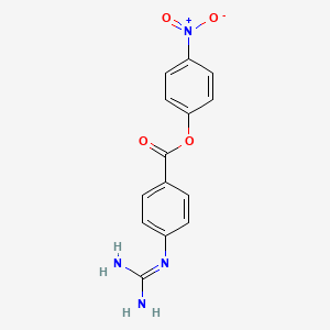 molecular formula C14H12N4O4 B1212379 4-Nitrophenyl 4-guanidinobenzoate CAS No. 21658-26-4