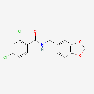 molecular formula C15H11Cl2NO3 B12123824 N-(1,3-benzodioxol-5-ylmethyl)-2,4-dichlorobenzamide 