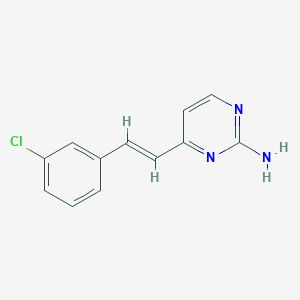 molecular formula C12H10ClN3 B12123854 2-Pyrimidinamine, 4-[2-(3-chlorophenyl)ethenyl]- 