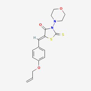 molecular formula C17H18N2O3S2 B12123904 (5Z)-3-morpholin-4-yl-5-[(4-prop-2-enoxyphenyl)methylidene]-2-sulfanylidene-1,3-thiazolidin-4-one 