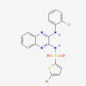molecular formula C18H12BrClN4O2S2 B12123912 5-bromo-N-{3-[(2-chlorophenyl)amino]quinoxalin-2-yl}thiophene-2-sulfonamide 