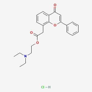 molecular formula C23H26ClNO4 B1212392 2-(Diethylamino)ethyl 2-(4-oxo-2-phenylchromen-8-yl)acetate;hydrochloride CAS No. 87626-57-1