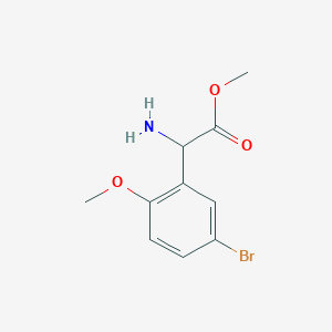 molecular formula C10H12BrNO3 B12123958 Methyl 2-amino-2-(5-bromo-2-methoxyphenyl)acetate 
