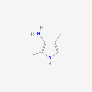 molecular formula C6H10N2 B12123966 1H-Pyrrol-3-amine, 2,4-dimethyl- 