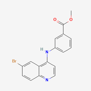 molecular formula C17H13BrN2O2 B12123985 Methyl 3-((6-bromoquinolin-4-yl)amino)benzoate 