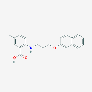 molecular formula C21H21NO3 B12123998 Benzoic acid, 5-methyl-2-[[3-(2-naphthalenyloxy)propyl]amino]- CAS No. 937664-35-2