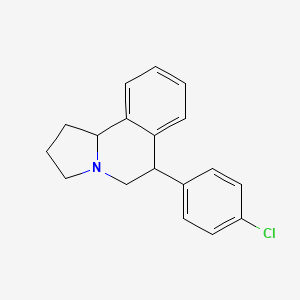molecular formula C18H18ClN B1212415 6-(4-Chlorophenyl)-1,2,3,5,6,10b-hexahydropyrrolo(2,1-a)isoquinoline CAS No. 105234-89-7