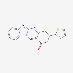 molecular formula C18H13N3OS B12124177 3-(thiophen-2-yl)-3,4-dihydrobenzimidazo[2,1-b]quinazolin-1(2H)-one 