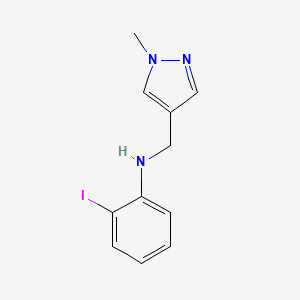 molecular formula C11H12IN3 B12124202 2-Iodo-N-[(1-methyl-1H-pyrazol-4-yl)methyl]aniline 