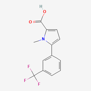 molecular formula C13H10F3NO2 B12124230 1-Methyl-5-(3-(trifluoromethyl)phenyl)-1H-pyrrole-2-carboxylic acid 