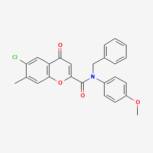 molecular formula C25H20ClNO4 B12124241 N-benzyl-6-chloro-N-(4-methoxyphenyl)-7-methyl-4-oxo-4H-chromene-2-carboxamide 