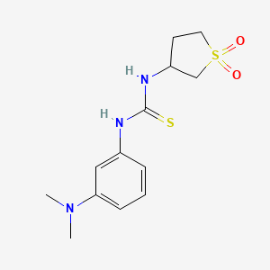 molecular formula C13H19N3O2S2 B12124245 3-[({[3-(Dimethylamino)phenyl]amino}thioxomethyl)amino]thiolane-1,1-dione 