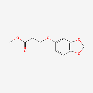 molecular formula C11H12O5 B12124298 Methyl 3-[(2H-1,3-benzodioxol-5-yl)oxy]propanoate CAS No. 82873-00-5