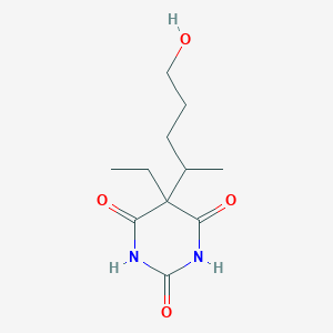 molecular formula C11H18N2O4 B1212434 2,4,6(1H,3H,5H)-Pyrimidinetrione, 5-ethyl-5-(4-hydroxy-1-methylbutyl)- CAS No. 87079-96-7