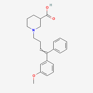 molecular formula C23H27NO3 B1212437 1-[4-(3-Methoxyphenyl)-4-phenylbut-3-enyl]piperidine-3-carboxylic acid 