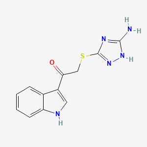 molecular formula C12H11N5OS B12124387 2-[(5-amino-4H-1,2,4-triazol-3-yl)sulfanyl]-1-(1H-indol-3-yl)ethan-1-one 