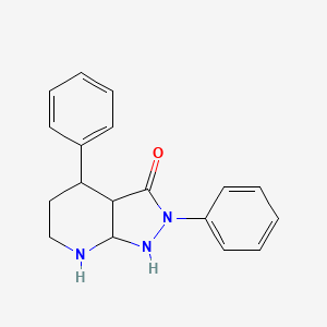 molecular formula C18H19N3O B12124445 2,4-diphenyl-3a,4,5,6,7,7a-hexahydro-1H-pyrazolo[3,4-b]pyridin-3-one 