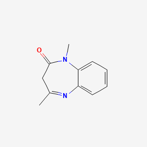 molecular formula C11H12N2O B12124497 1,4-Dimethyl-1,3-dihydro-2H-1,5-benzodiazepin-2-one CAS No. 78661-77-5