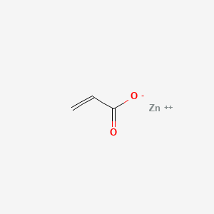 molecular formula C3H3O2Zn+ B1212459 2-Propenoic acid, homopolymer, zinc salt CAS No. 25916-47-6