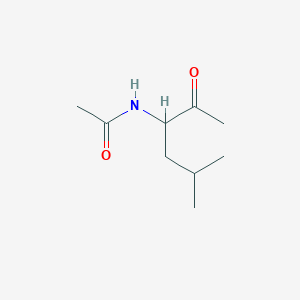 molecular formula C9H17NO2 B12124639 Acetamide, N-(1-acetyl-3-methylbutyl)- CAS No. 30057-77-3
