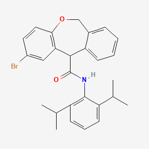 molecular formula C27H28BrNO2 B1212464 N-[2,6-Bis(1-methylethyl)phenyl]-2-bromo-6,11-dihydrodibenz[b,e]oxepin-11-carboxamide CAS No. 144170-10-5