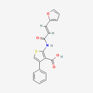 molecular formula C18H13NO4S B1212467 2-((E)-3-Furan-2-yl-acryloylamino)-4-phenyl-thiophene-3-carboxylic acid 