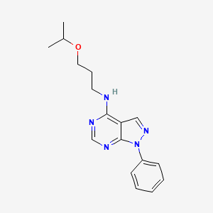 molecular formula C17H21N5O B1212470 1-phenyl-N-(3-propan-2-yloxypropyl)-4-pyrazolo[3,4-d]pyrimidinamine 