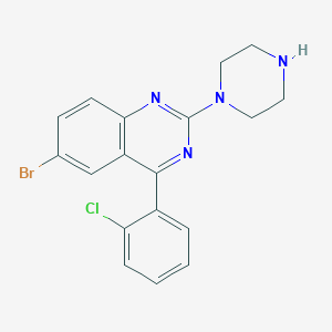 molecular formula C18H16BrClN4 B12124747 6-Bromo-4-(2-chloro-phenyl)-2-piperazin-1-yl-quinazoline 