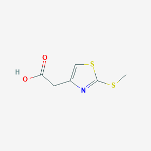 molecular formula C6H7NO2S2 B12124863 2-[2-(Methylthio)-4-thiazolyl]acetic Acid CAS No. 32672-26-7
