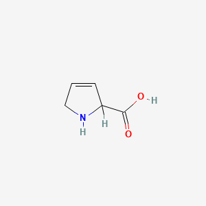 molecular formula C5H7NO2 B1212489 2,5-Dihydro-1H-pyrrole-2-carboxylic acid CAS No. 3220-74-4