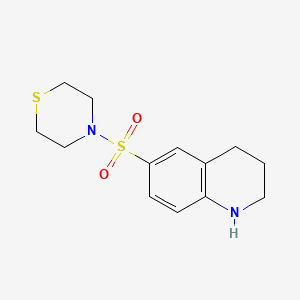 molecular formula C13H18N2O2S2 B12124893 Quinoline, 1,2,3,4-tetrahydro-6-(4-thiomorpholinylsulfonyl)- CAS No. 1152602-20-4