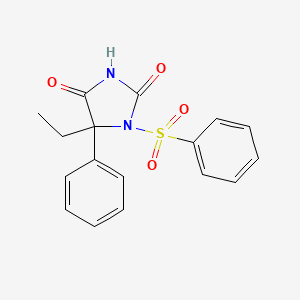 B1212492 1-Benzenesulfonyl-5-ethyl-5-phenylhydantoin CAS No. 21413-25-2