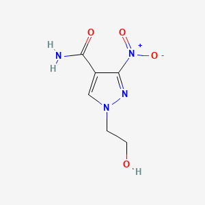 molecular formula C6H8N4O4 B1212493 1-(2-羟乙基)-3-硝基-4-吡唑甲酰胺 CAS No. 39205-83-9
