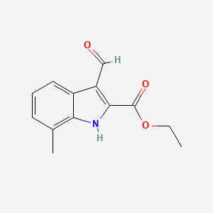 molecular formula C13H13NO3 B12124959 Ethyl 3-formyl-7-methyl-1H-indole-2-carboxylate 