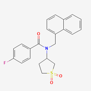molecular formula C22H20FNO3S B12124964 N-(1,1-dioxidotetrahydrothiophen-3-yl)-4-fluoro-N-(naphthalen-1-ylmethyl)benzamide 