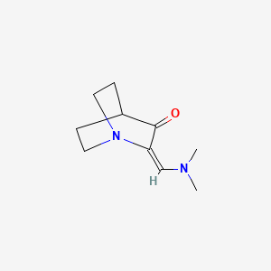 molecular formula C10H16N2O B12124998 1-Azabicyclo[2.2.2]octan-3-one,2-[(dimethylamino)methylene]- 