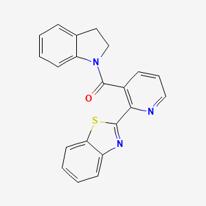 molecular formula C21H15N3OS B12125015 [2-(1,3-benzothiazol-2-yl)pyridin-3-yl](2,3-dihydro-1H-indol-1-yl)methanone 