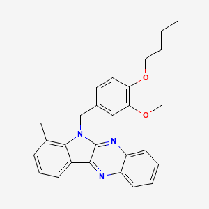 molecular formula C27H27N3O2 B12125078 6-(4-butoxy-3-methoxybenzyl)-7-methyl-6H-indolo[2,3-b]quinoxaline 