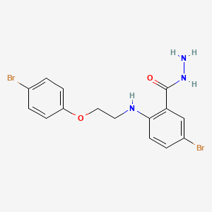 molecular formula C15H15Br2N3O2 B12125175 Benzoic acid, 5-bromo-2-[[2-(4-bromophenoxy)ethyl]amino]-, hydrazide CAS No. 893727-67-8