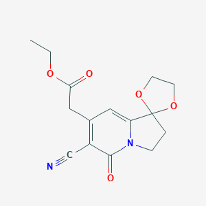 6'-Cyano-2',3'-dihydro-5'-oxo-spiro[1,3-dioxolane-2,1'(5'H)-indolizine]-7'-acetic Acid Ethyl Ester