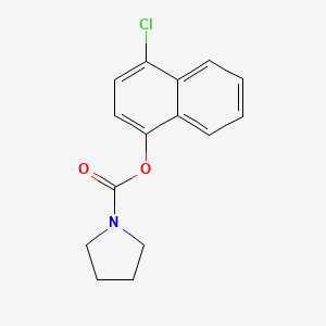 molecular formula C15H14ClNO2 B12125233 4-Chloronaphthalen-1-yl pyrrolidine-1-carboxylate 