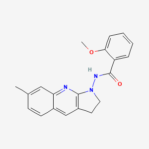 molecular formula C20H19N3O2 B12125247 2-methoxy-N-(7-methyl-2,3-dihydro-1H-pyrrolo[2,3-b]quinolin-1-yl)benzamide 