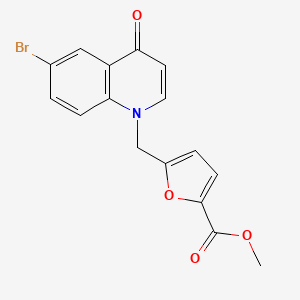 molecular formula C16H12BrNO4 B12125256 Methyl 5-((6-bromo-4-oxoquinolin-1(4H)-yl)methyl)furan-2-carboxylate 