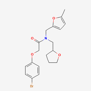 molecular formula C19H22BrNO4 B12125299 2-(4-bromophenoxy)-N-[(5-methylfuran-2-yl)methyl]-N-(tetrahydrofuran-2-ylmethyl)acetamide 